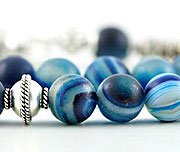 Blue Banded Agate Prayer Beads