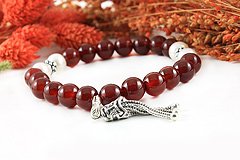 Agate (Carnelian) & Pearl Bracelet