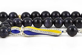 Blue Goldstone Prayer Beads