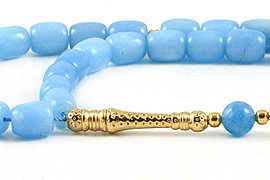Blue Jade Prayer Beads