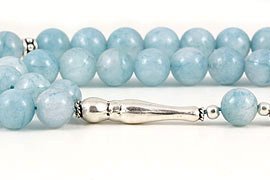 Blue Jade Prayer Beads