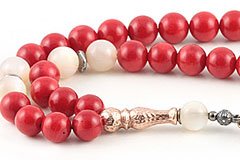 Coral & Mother of Pearl Prayer Beads