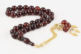 Fire Amber Prayer Beads