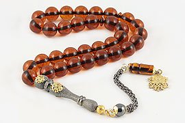 Fire Amber Prayer Beads