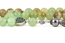 Green Banded Agate Prayer Beads