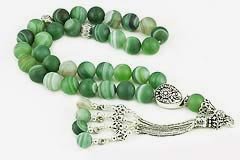 Green Banded Agate Prayer Beads