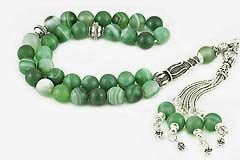 Green Banded Agate Prayer Beads