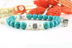 Howlite Turquoise & Pearl Bracelet