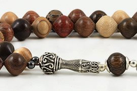 Mixed Wood Prayer Beads