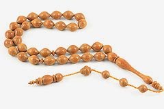 Orange Wood Prayer Beads