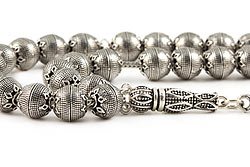 Oxidized Silver Prayer Beads