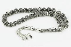 Oxidized Silver Prayer Beads