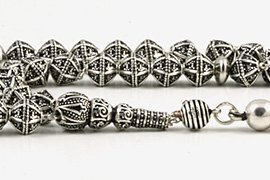 Oxidized Silver Prayer Beads