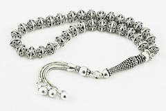 Oxidized Silver Prayer Beads