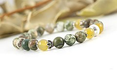 Rhyolite Jasper & Yellow Agate Bracelet