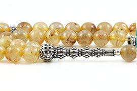 Rutilated Golden Quartz Prayer Beads