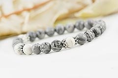 Silver Onyx & Howlite Bracelet