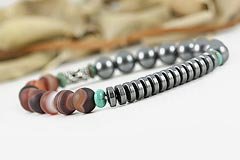 Yemen Agate & Hematite Bracelet