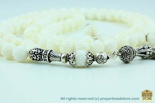 White Sea Shell Prayer Beads (99)