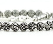 Oxidized Silver Prayer Beads