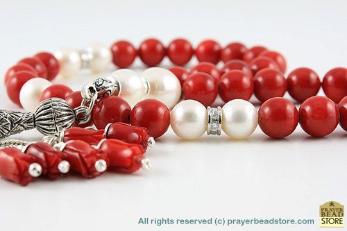Coral & Pearl Prayer Beads