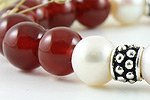 Agate (Carnelian) & Pearl Bracelet