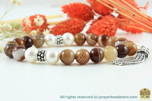Yemen Agate & Pearl Bracelet
