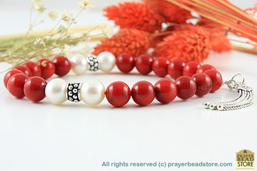 Coral & Pearl Bracelet