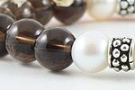 Dumanlı Kuartz & İnci Bileklik