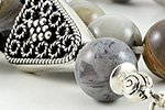 Silver Agate Worry Beads