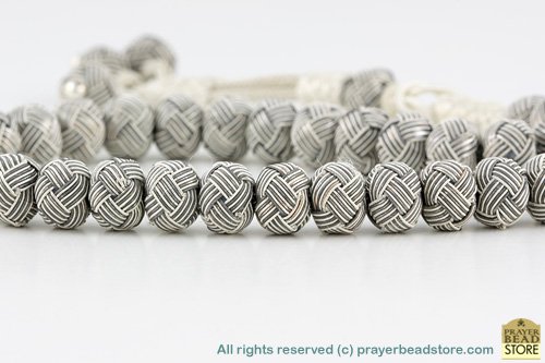 Knitted Silver Prayer Beads